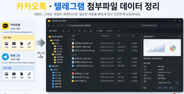 카카오톡·텔레그램 첨부파일 데이터 정리 후기