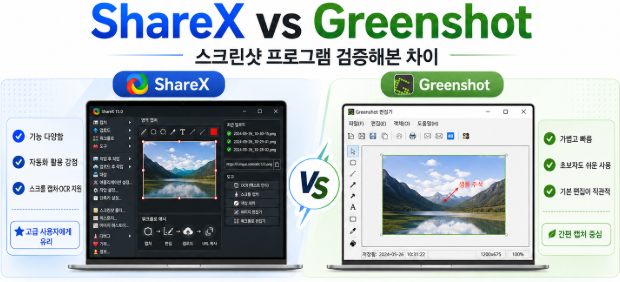 ShareX vs Greenshot 스크린샷 프로그램
